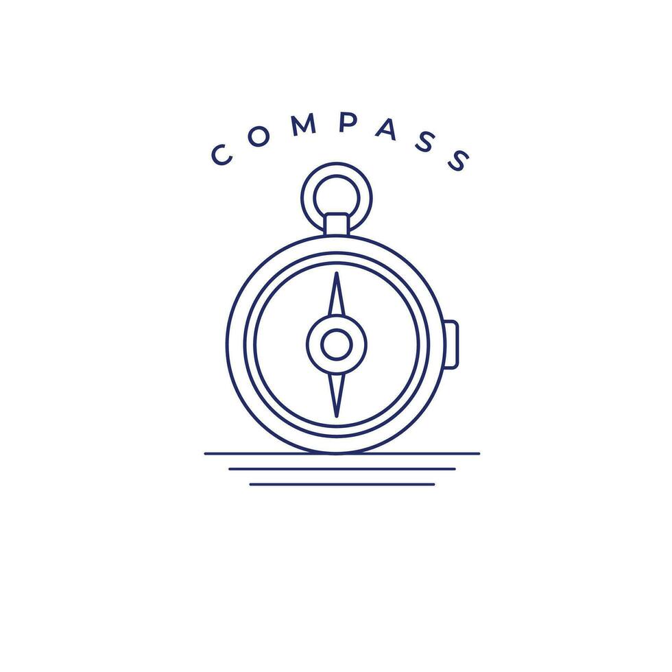 kompass minimalistisk monoline konst logotyp stil, enkel modern egendom logotyp, vektor mall för din varumärke