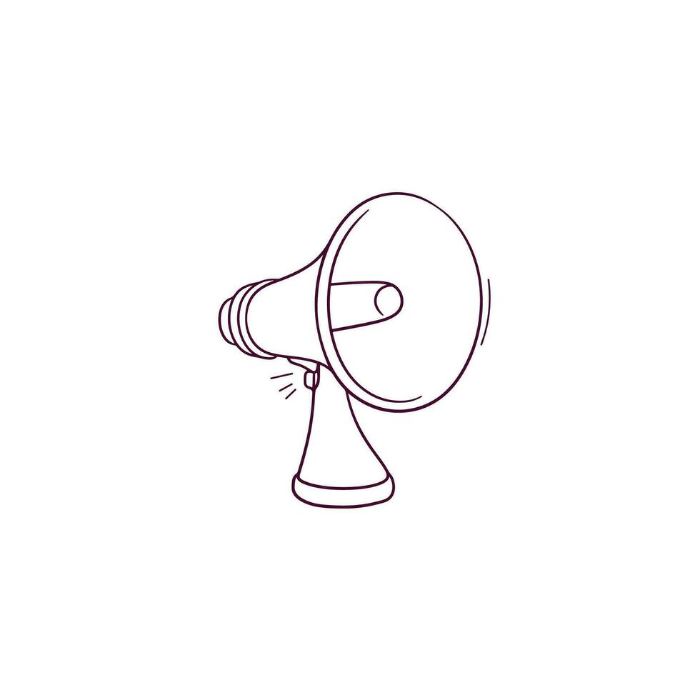 hand dragen illustration av megafon ikon. klotter vektor skiss illustration