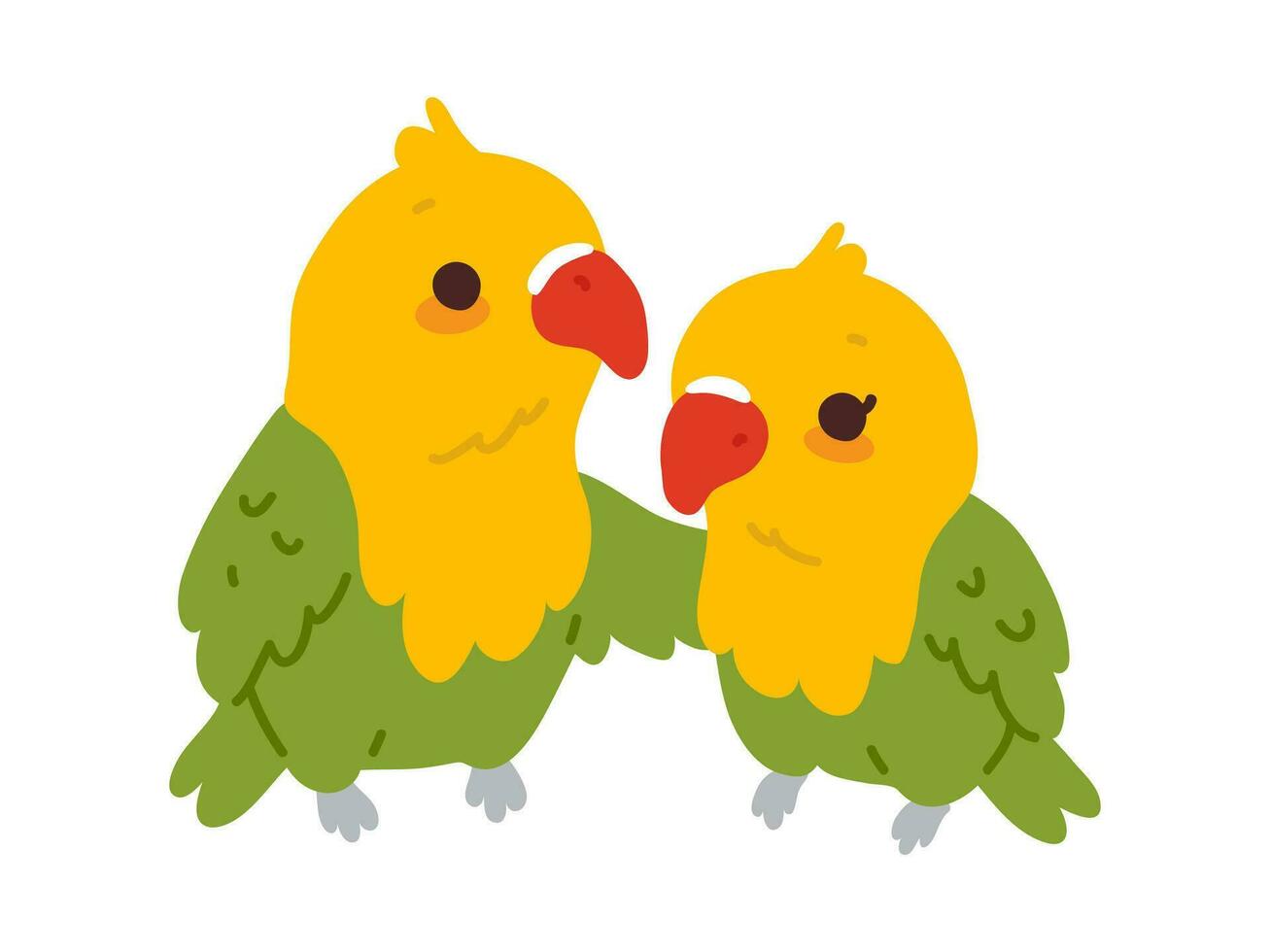 tecknad serie klotter älskar fåglar par vektor