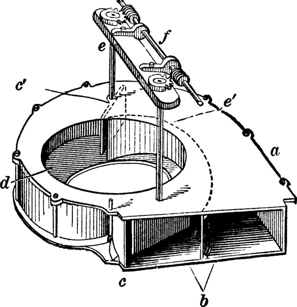 hydraulisch scrollen, Jahrgang Illustration. vektor