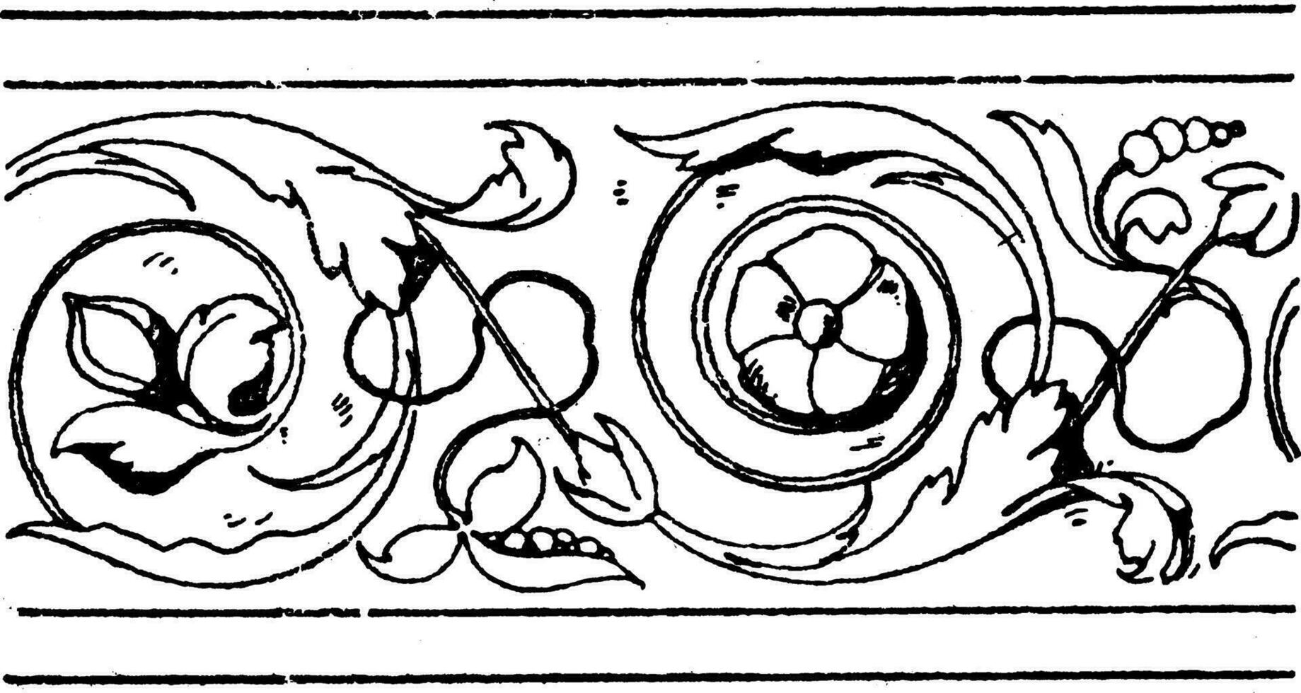 Fries wellenförmig Band ist ein Italienisch Renaissance Design, Jahrgang Gravur. vektor