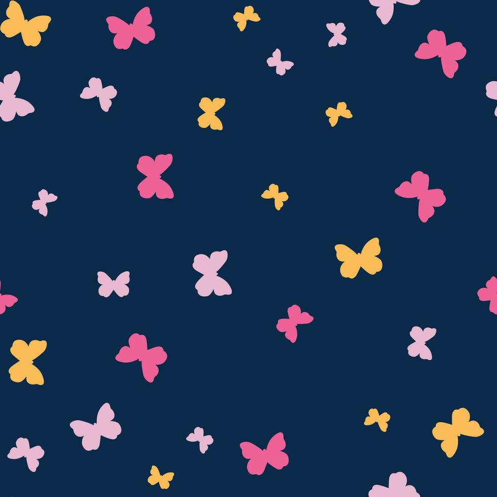 en blå bakgrund med fjärilar sömlös vektor illustration mönster