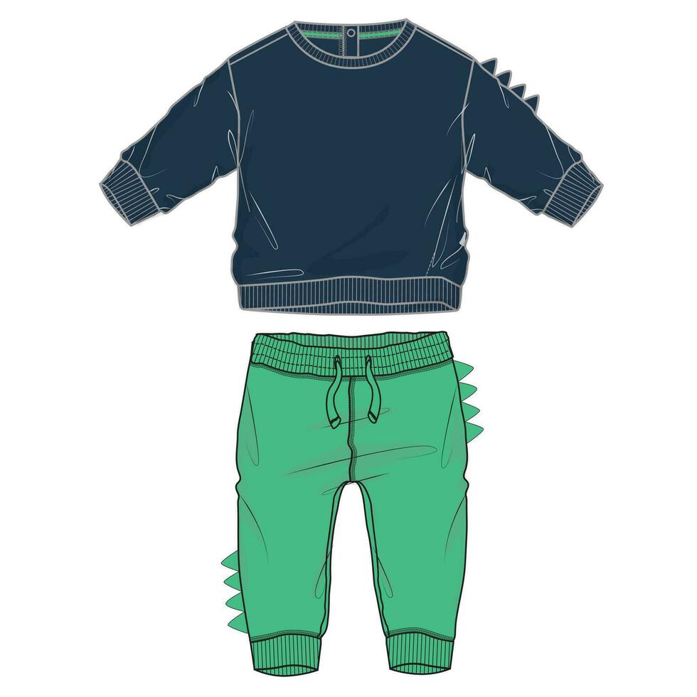 Sweatshirt mit Jogger Jogginghose keuchen Vektor Illustration Vorlage zum Kinder