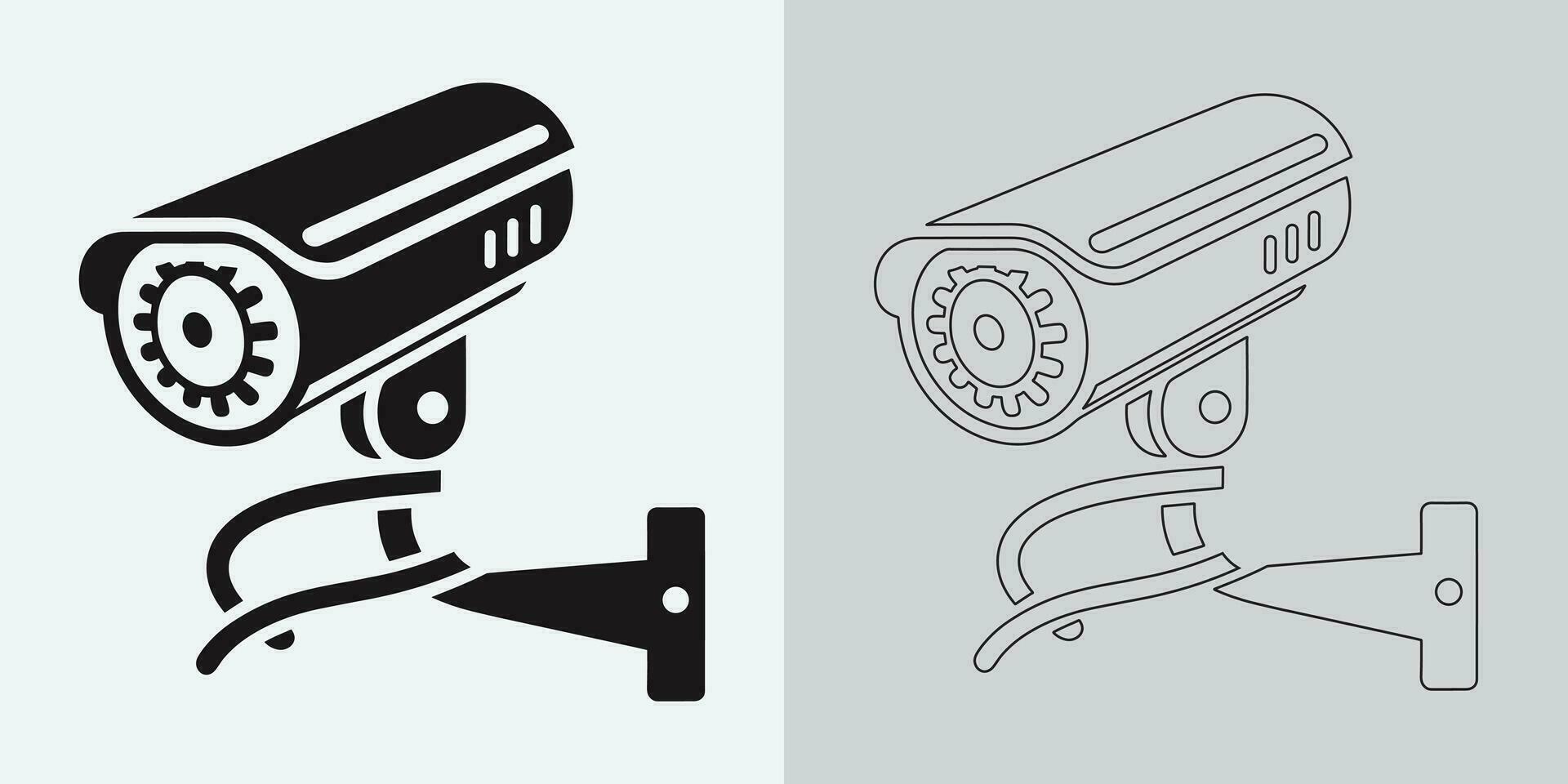 uppsättning av säkerhet eller övervakning kamera ikoner. cCTV kamera ikon, vektor grafik. trådlös säkerhet kamera ikon. svart ikon illustration för cCTV kamera isolerat på vit bakgrund