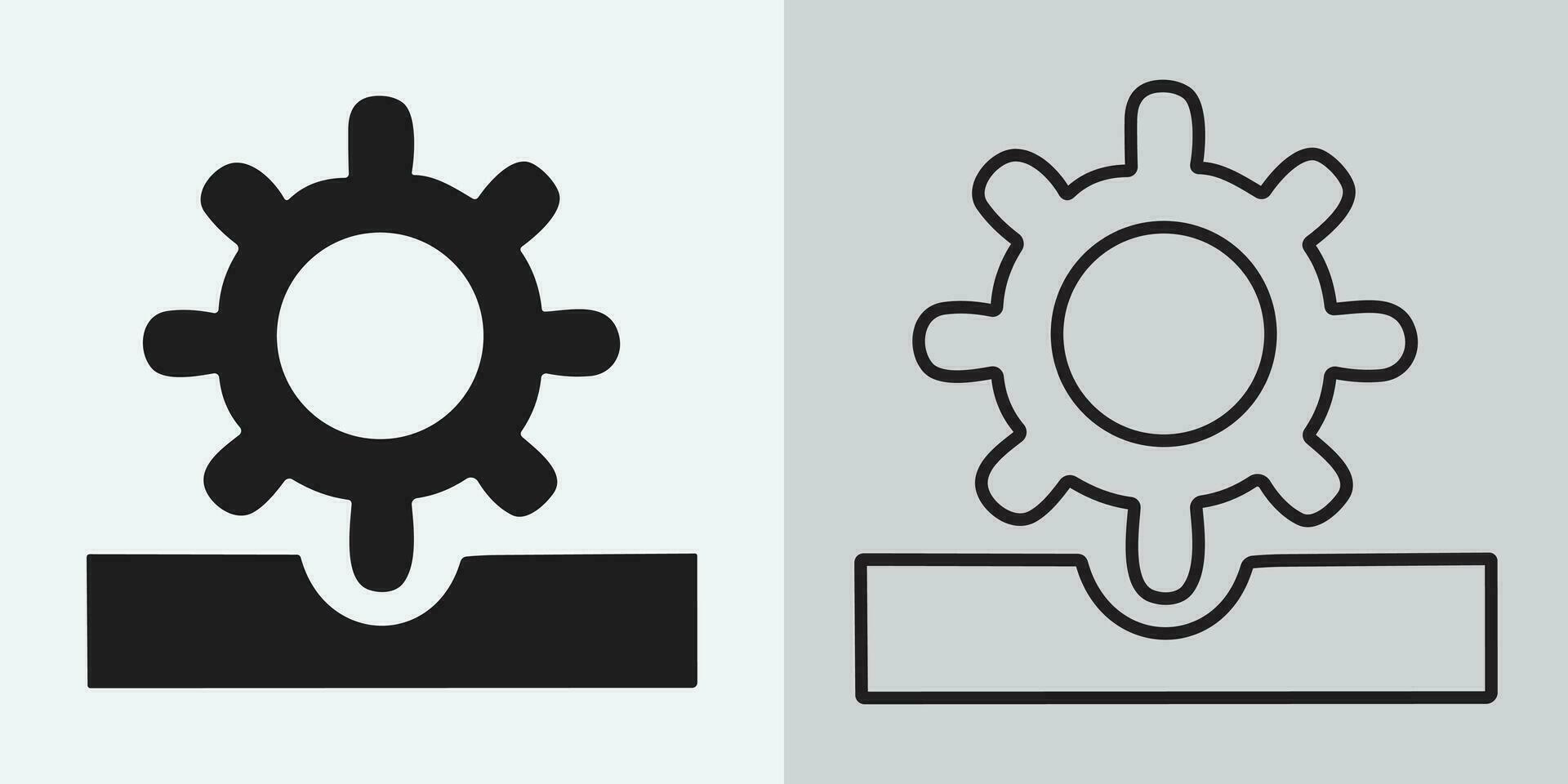 Rahmen Symbol Vektor. Ausrüstung oder Zahn. die Einstellungen isoliert eben Vektor Symbol. Ausrüstung Symbol. Vektor Ausrüstung Werkzeug oder Taste zum Netz Anwendung oder ui.