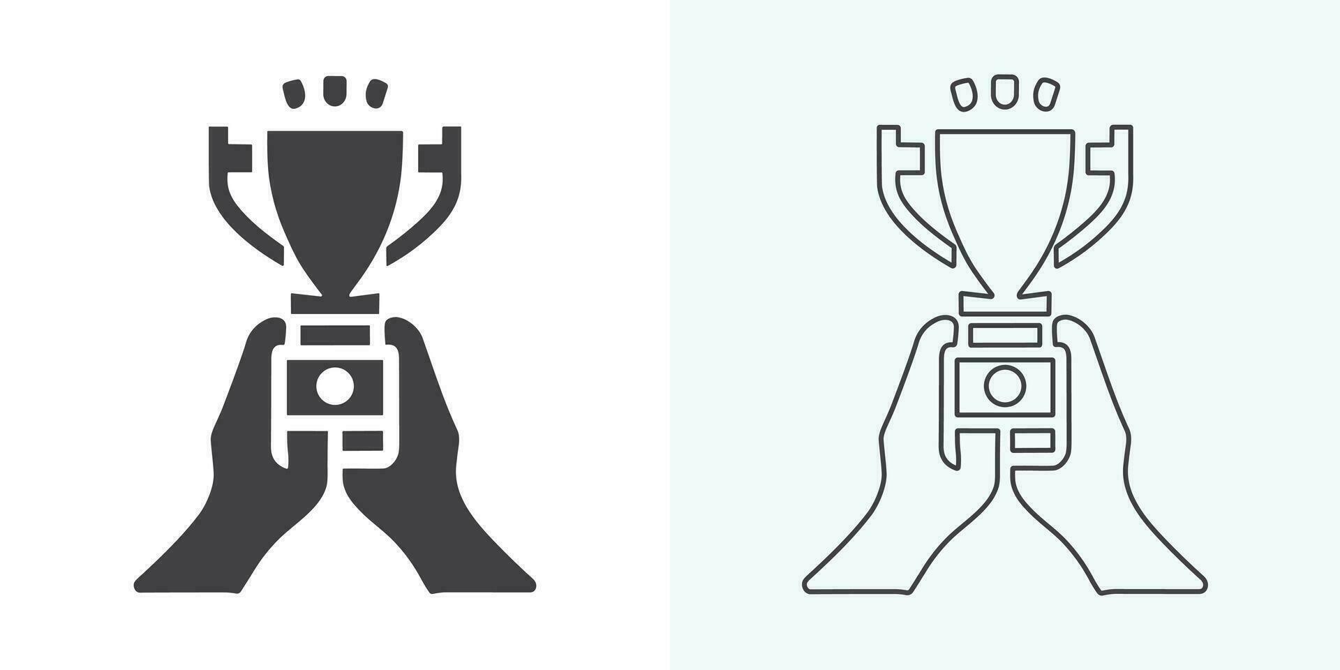 Gewinner Trophäe Symbol Vektor, Symbol von Sieg Fall. Trophäe Symbol im modisch eben Stil. Trophäe Symbol. Fachmann, Pixel perfekt Symbole optimiert zum beide groß und klein Auflösungen. vektor