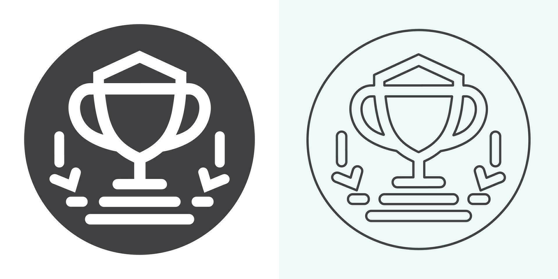 Gewinner Trophäe Symbol Vektor, Symbol von Sieg Fall. Trophäe Symbol im modisch eben Stil. Trophäe Symbol. Fachmann, Pixel perfekt Symbole optimiert zum beide groß und klein Auflösungen. vektor