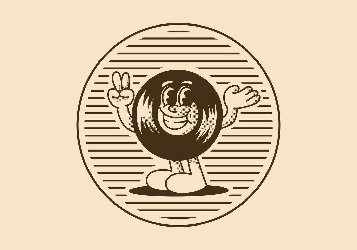Charakter Illustration von Vinyl mit glücklich Ausdruck vektor