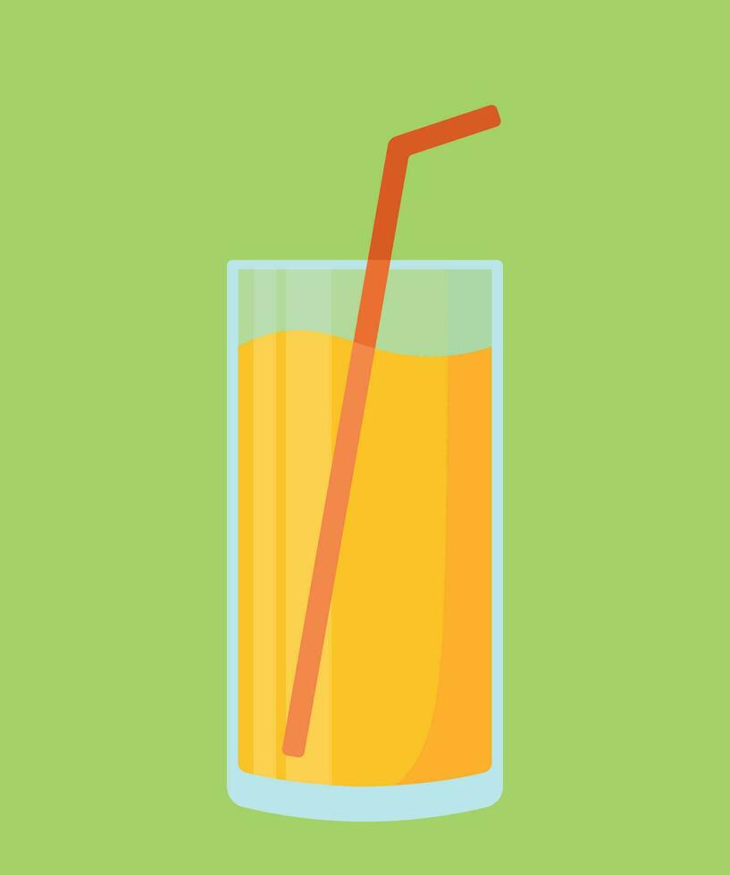 färsk orange juice i en glas för dryck och dryck vektor illustration