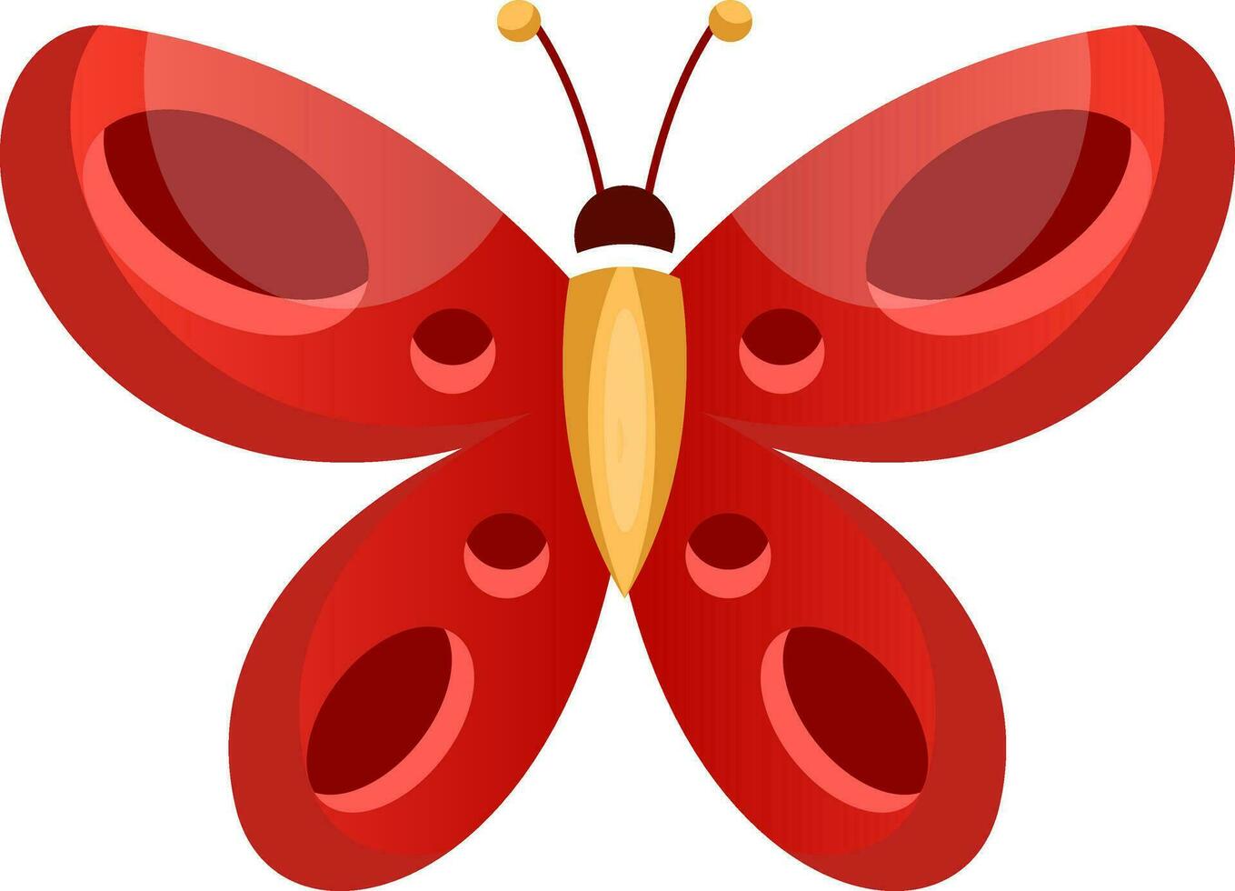 rot Schmetterling Vektor Illustration auf ein Weiß Hintergrund