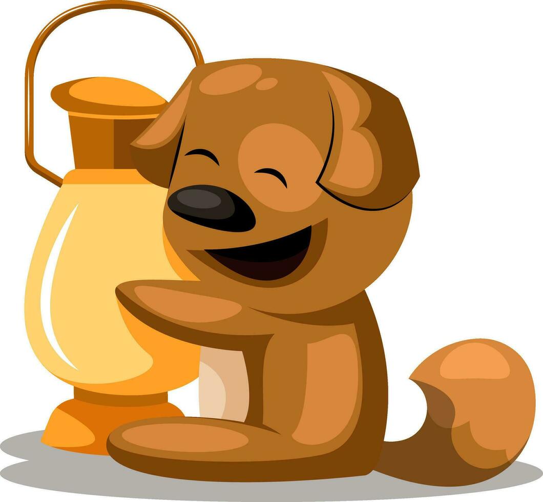 Hund mit ein Laternenchinesisch Neu Jahr Vektor Illustration