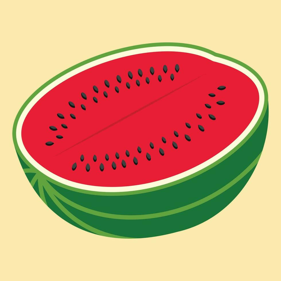 Wassermelone Palästina Symbol zum friedlich Land . Grün, Weiss, Rot, schwarz. frisch Wassermelone Obst vektor