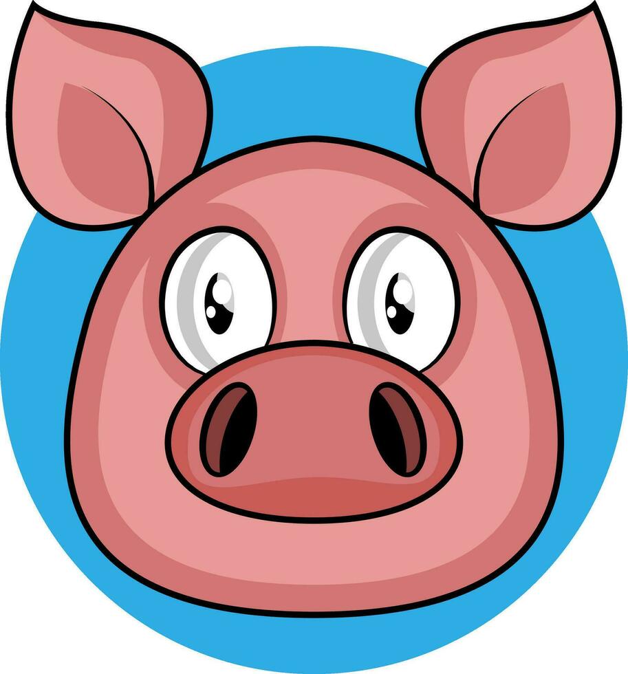 süß Karikatur Rosa Schwein Vektor Illustration auf Weiß Hintergrund