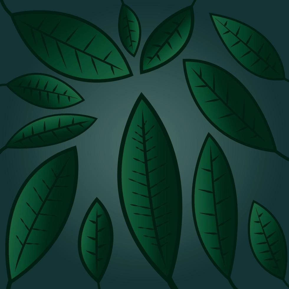 frische grüne waldblätter rahmen hintergrund vektorillustration vektor
