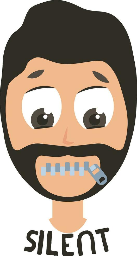 stiller Mann Emoji, Illustration, Vektor auf weißem Hintergrund