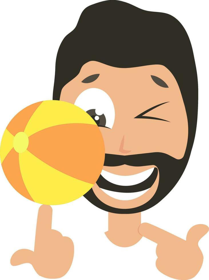 Mann mit Wasserball, Illustration, Vektor auf weißem Hintergrund