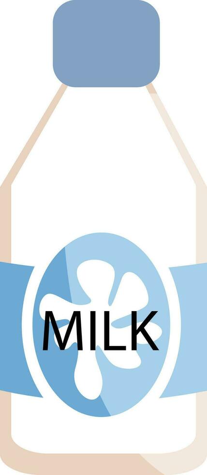 Milch in der Flasche, Illustration, Vektor auf weißem Hintergrund