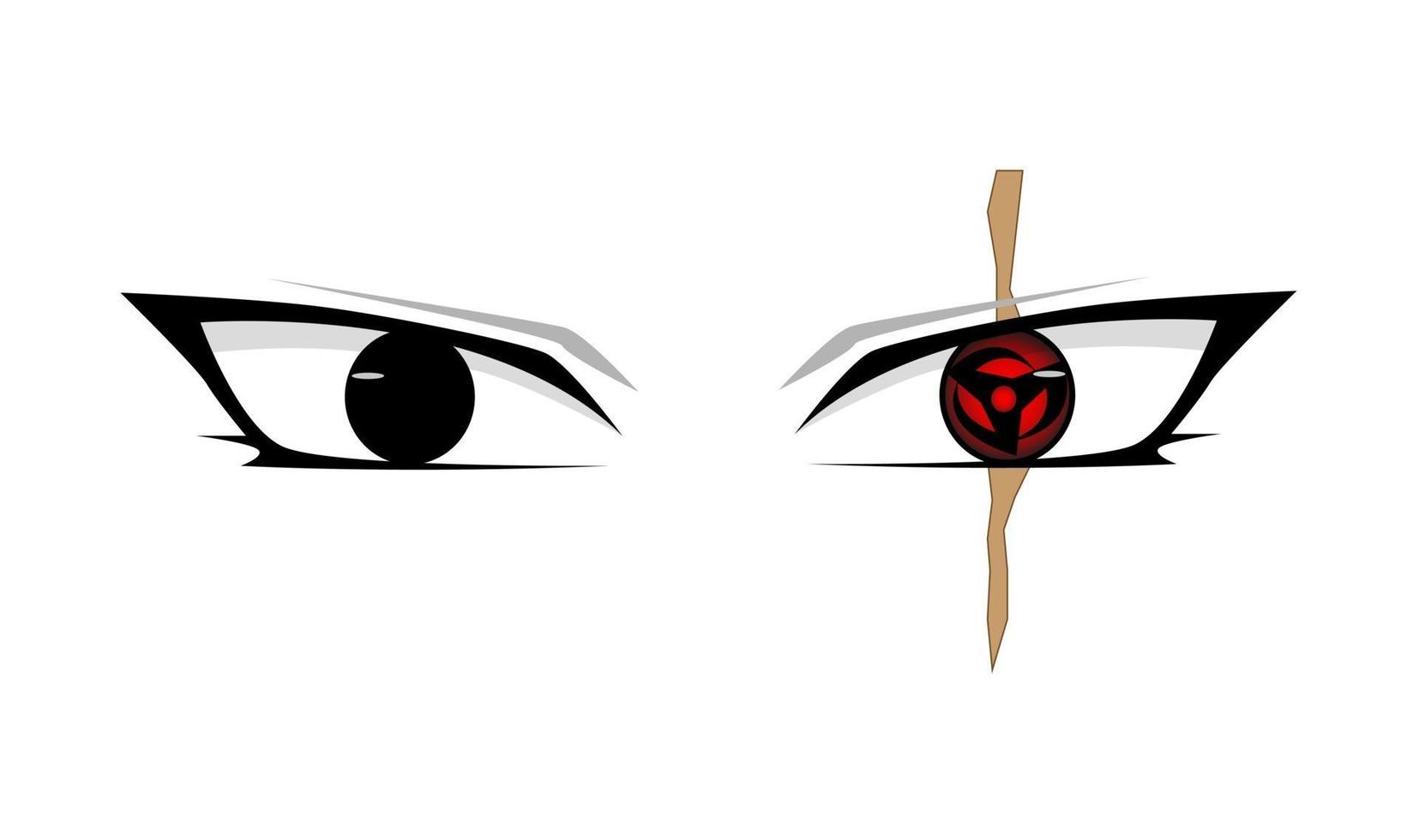 mangekyou sharingan av hatake kakashi kamui och raikiri vektor