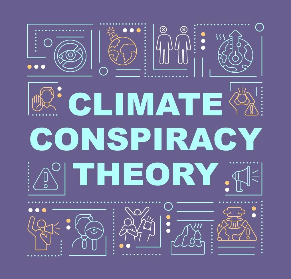 klimat konspirationsteori och grön bluff ord begrepp banner vektor