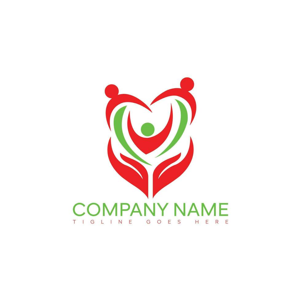 kreativ Pflege Familie Konzept Logo Design Vorlage vektor