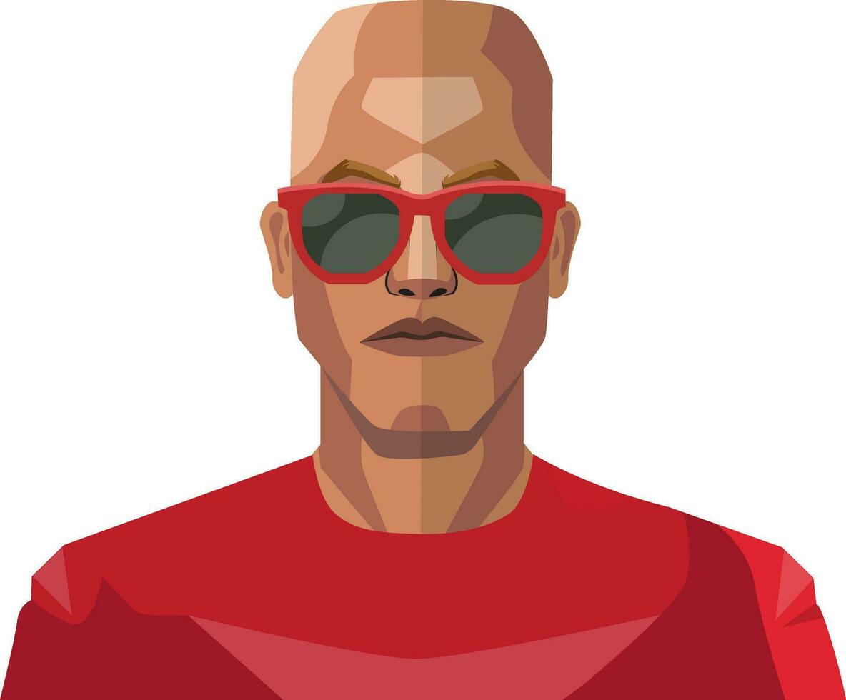 skallig kille bär solglasögon illustration vektor på vit bakgrund