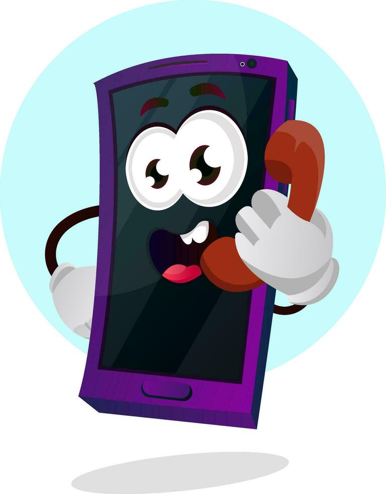 Handy, Mobiltelefon Emoji reden auf das Telefon Illustration Vektor auf Weiß Hintergrund