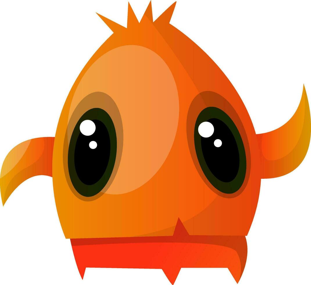 orange monster med stor ögon vinka illustration vektor på vit bakgrund