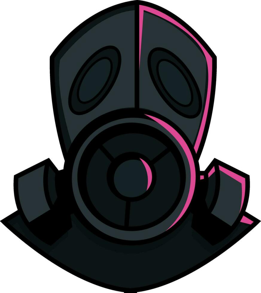 cool Gas Maske, Illustration, Vektor auf Weiß Hintergrund.