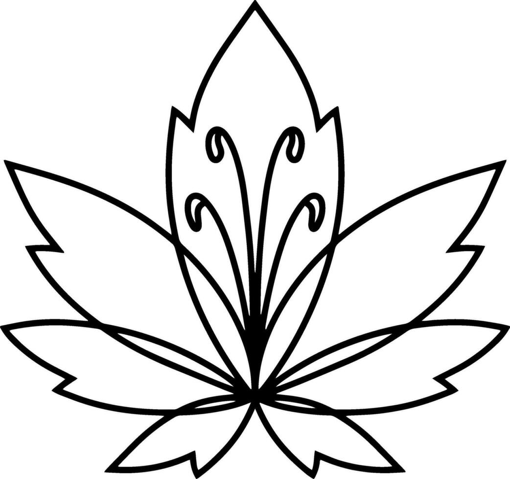 Lotus Blume Gekritzel Symbol Gravur vektor