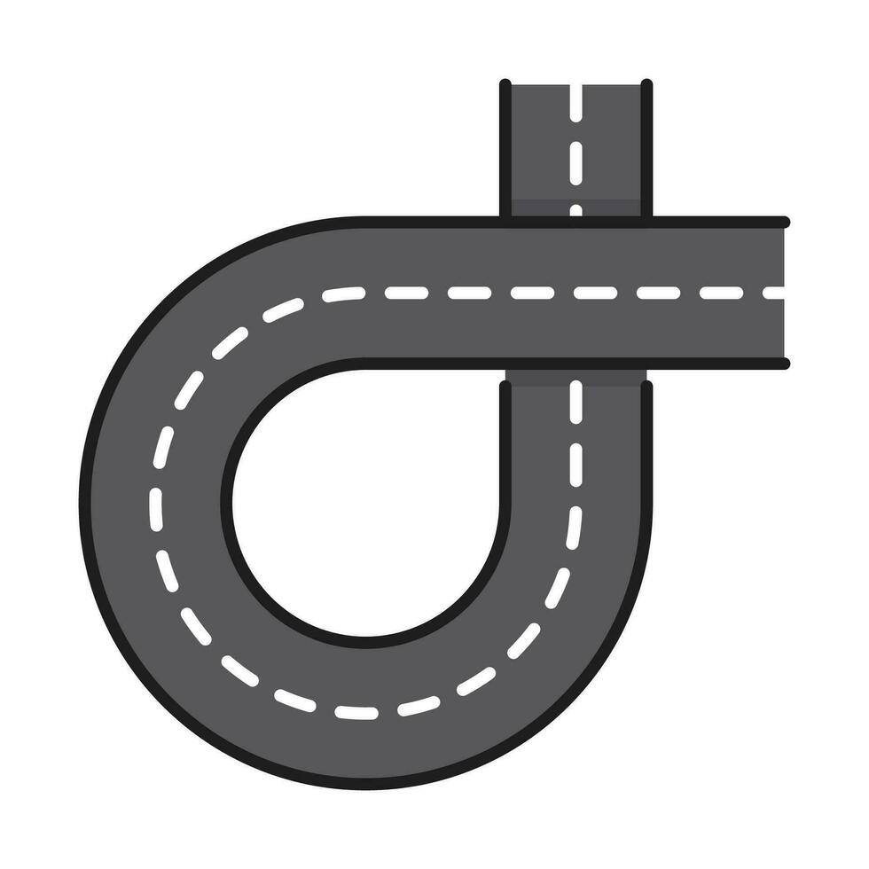 Farbe Autobahn Straße Linie Symbol von Austausch Wende vektor