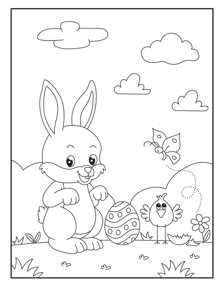 Ostern Hase Färbung Seiten zum Kinder vektor