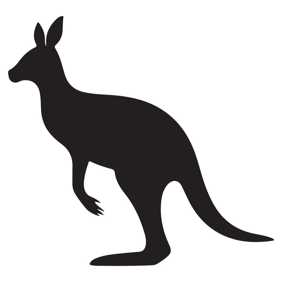 ein schwarz Silhouette Känguru Tier vektor