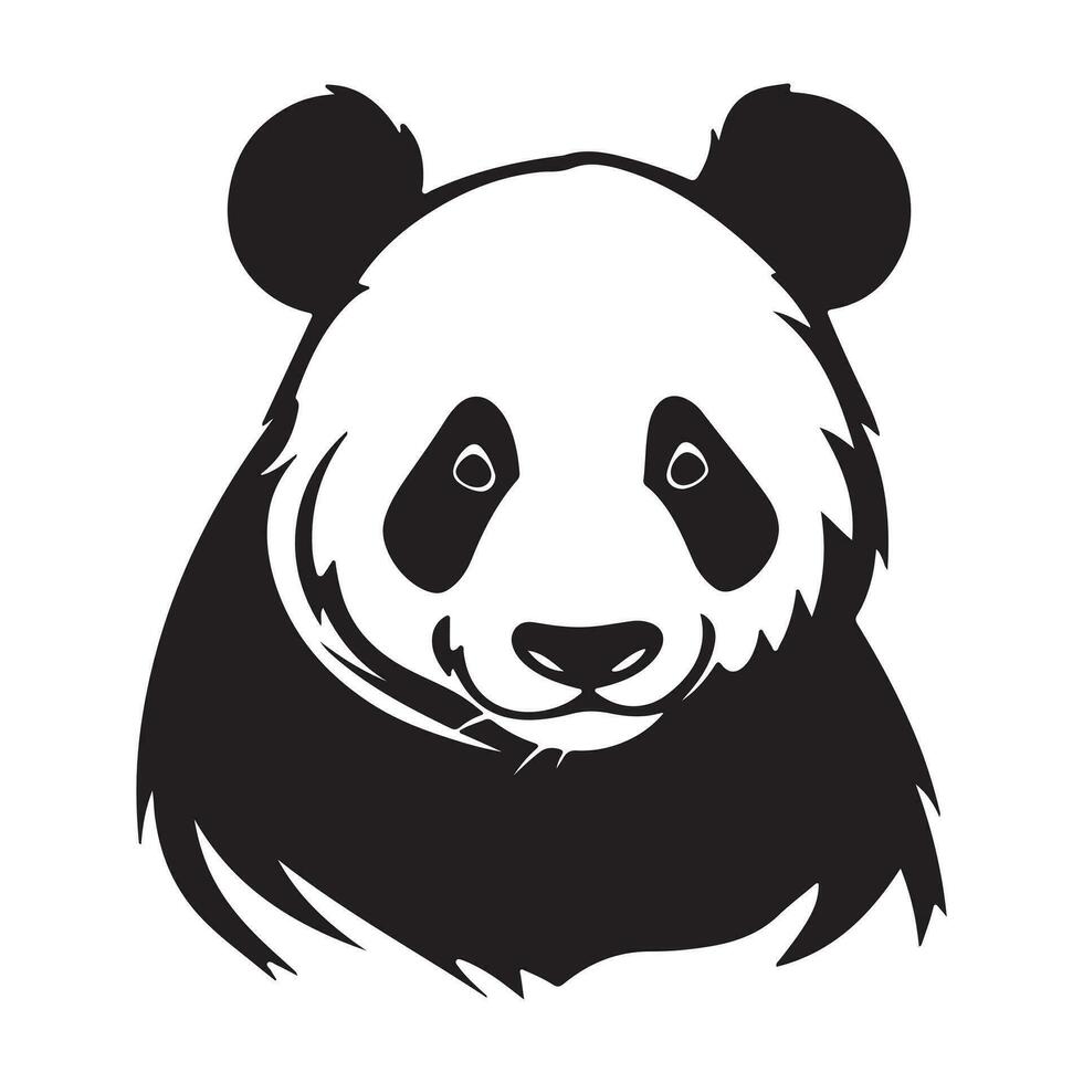 en svart silhuett panda djur- vactor vektor