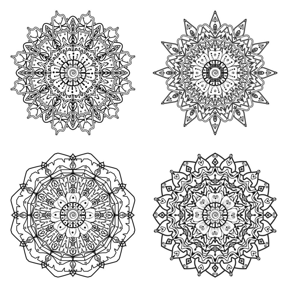 cirkulärt mönster i form av mandala med blomma för henna, mehndi. vektor