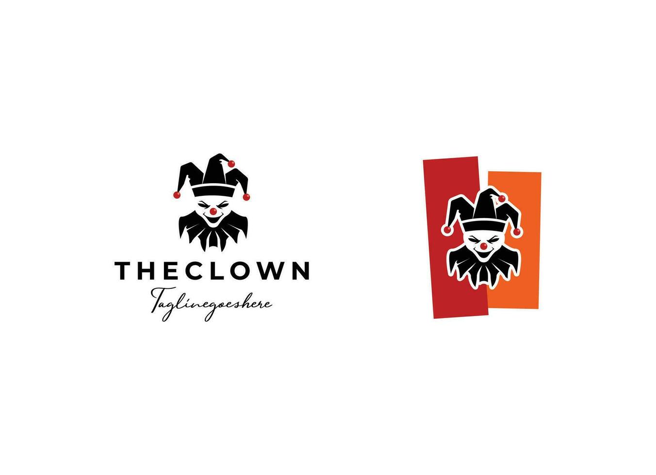 clown joker logotyp ikon design vektor illustration