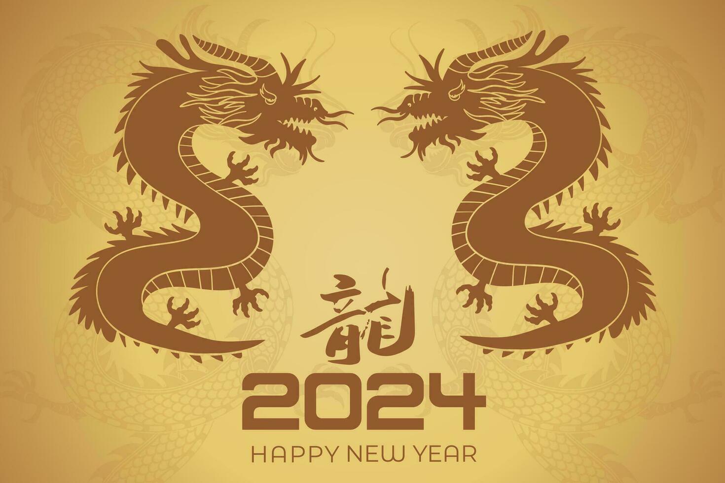 glücklich Chinesisch Neu Jahr 2024 Chinesisch Tierkreis Jahr von das Drachen vektor