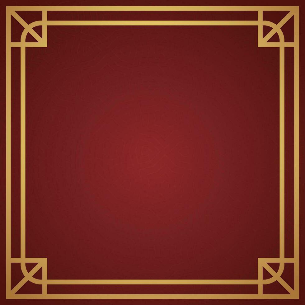 Vektor Chinesisch Rahmen Grenze, Rechteck und Kreis Design auf rot Hintergrund