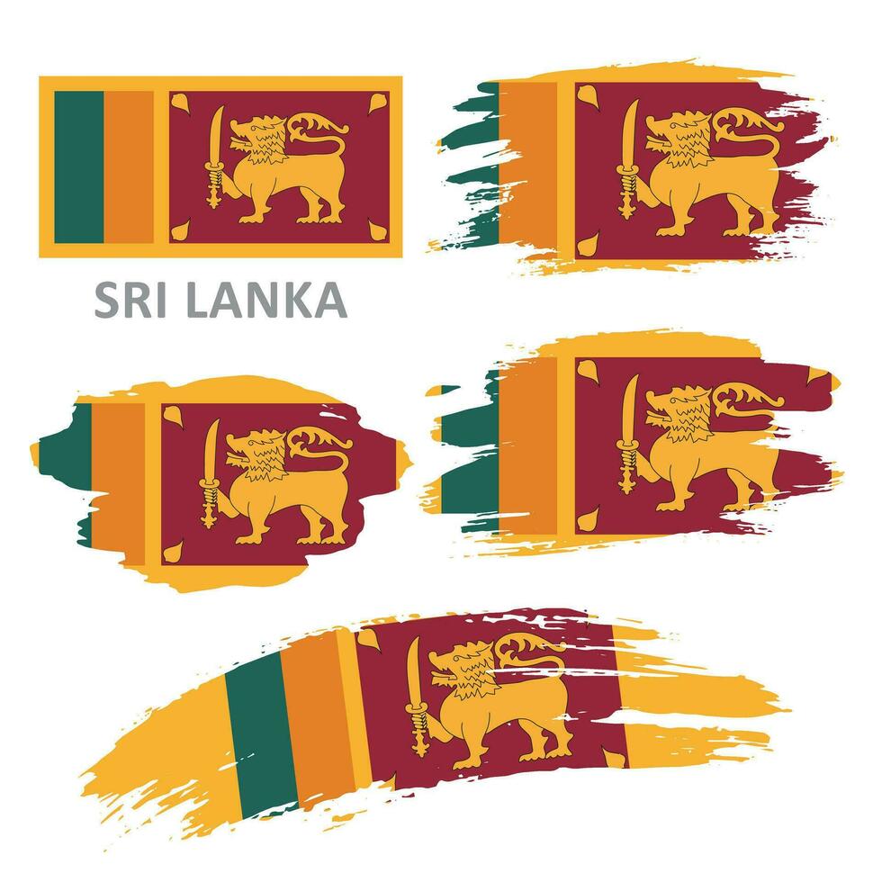 uppsättning av vektor flaggor av sri lanka