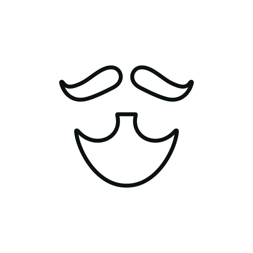 Bart Linie Symbol isoliert auf Weiß Hintergrund vektor