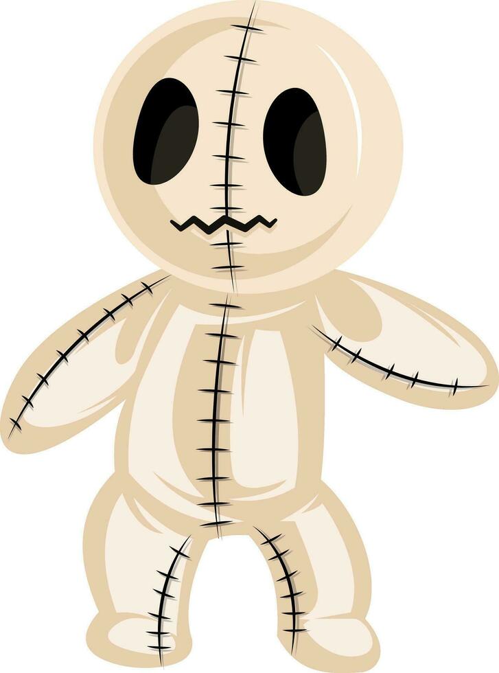 Vektor Illustration von süß Halloween Lappen Puppe auf Weiß Hintergrund.