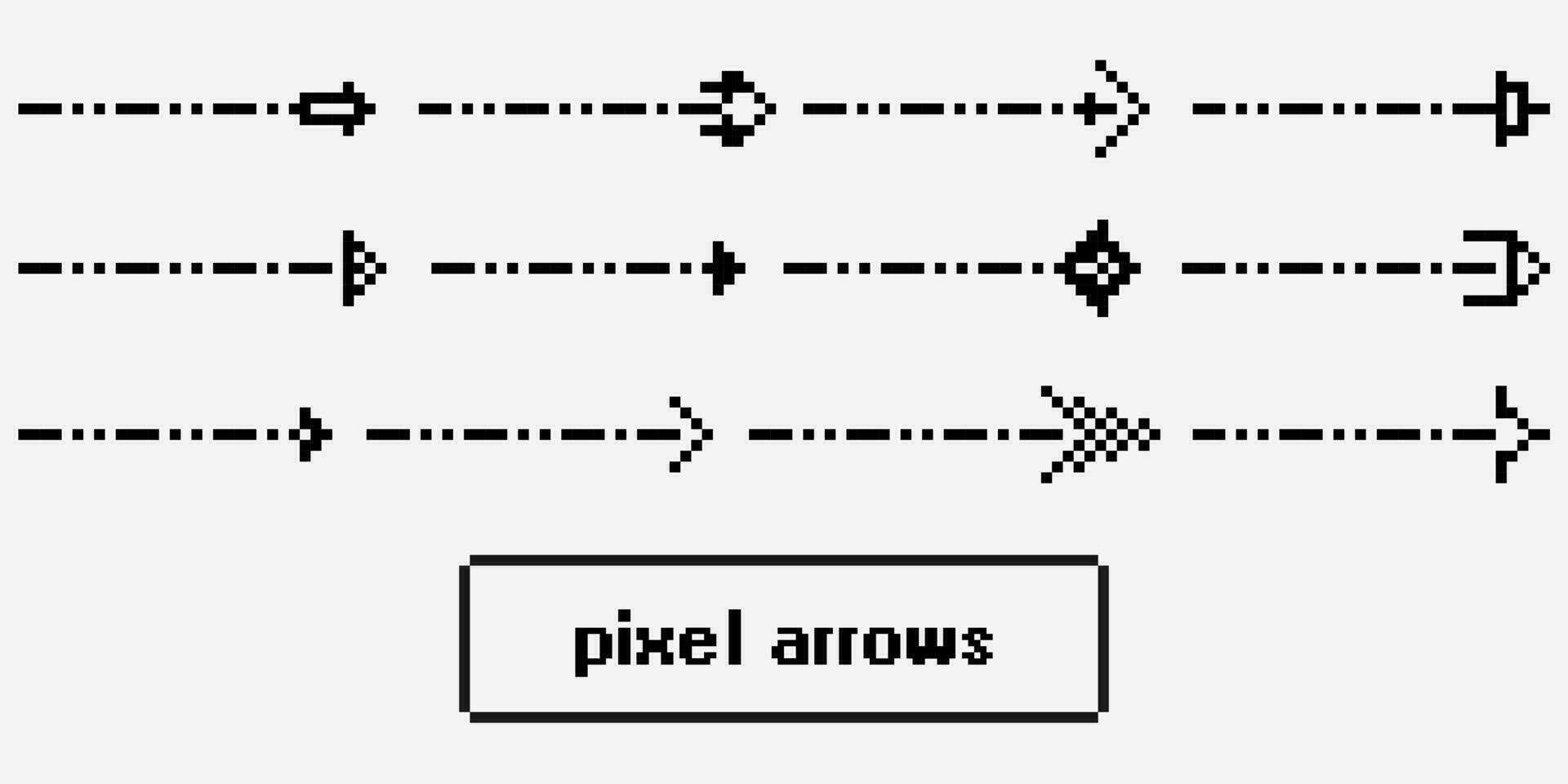 Pixel Symbole, Zeichen, Pfeil Symbole zum Schnittstelle Design, Netz Design, Anwendungen, Präsentationen und viel Mehr vektor