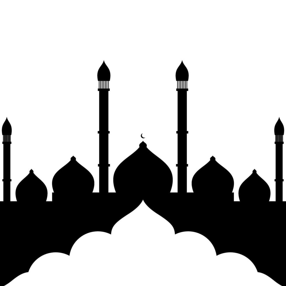 Illustrationsdesign der schwarzen Moschee. islamische Hintergrundvorlage vektor