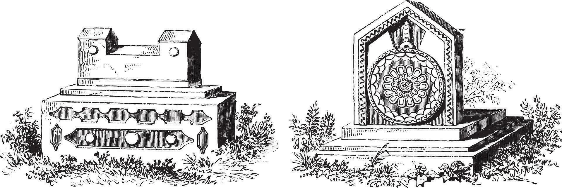 Gräber von Juden Karäer, Grab Zweispitz, modern Grab vektor