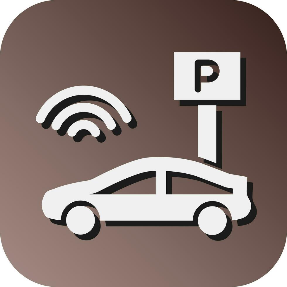 uppkopplad parkering vektor glyf lutning bakgrund ikon för personlig och kommersiell använda sig av.