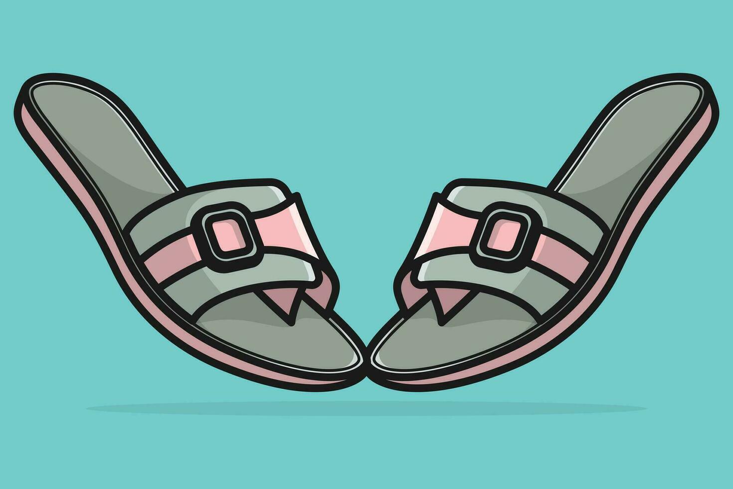 modern einfach Frauen Slipper Schuhe Paar Vektor Illustration. Schönheit Mode Objekte Symbol Konzept. Paar von Mädchen Mode Slipper Vektor Design.