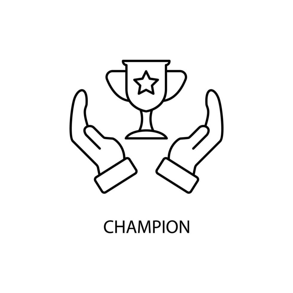 Champion Konzept Linie Symbol. einfach Element Illustration. Champion Konzept Gliederung Symbol Design. vektor