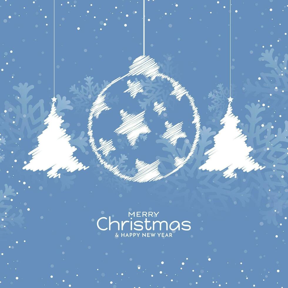 fröhlich Weihnachten Festival schön Gruß Hintergrund mit Baum Design vektor