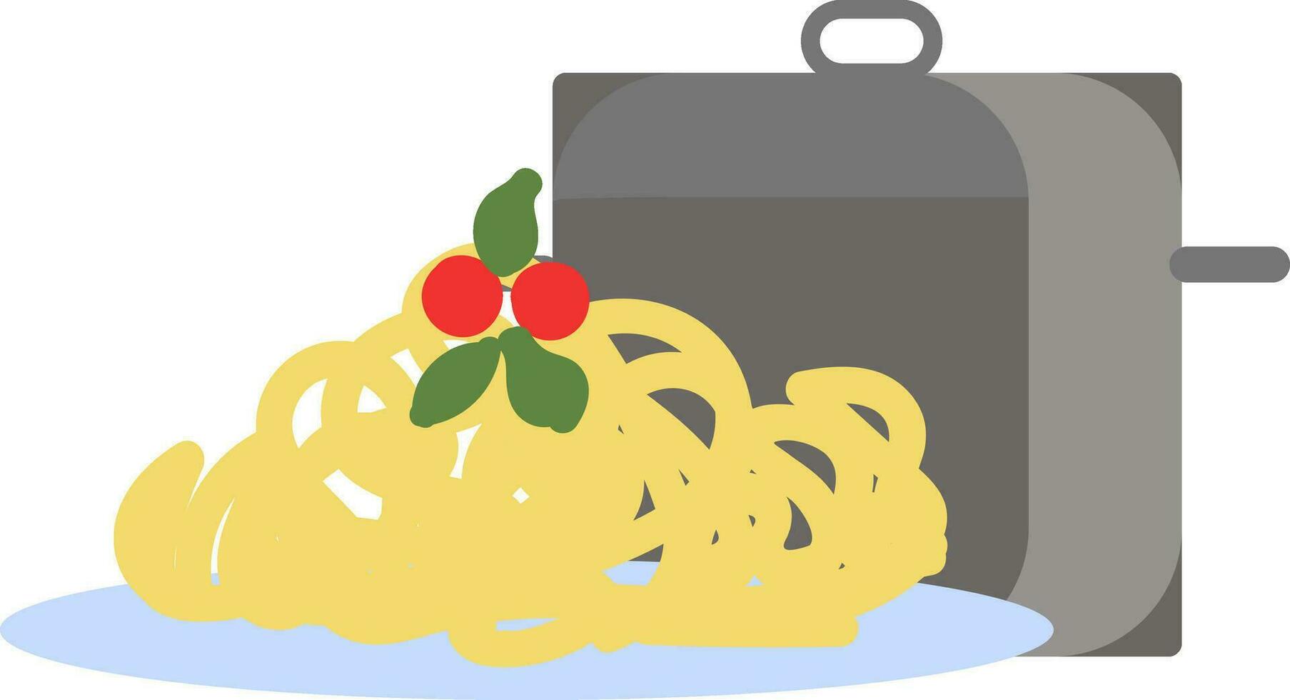 Spaghetti Hand gezeichnet Design, Illustration, Vektor auf Weiß Hintergrund.