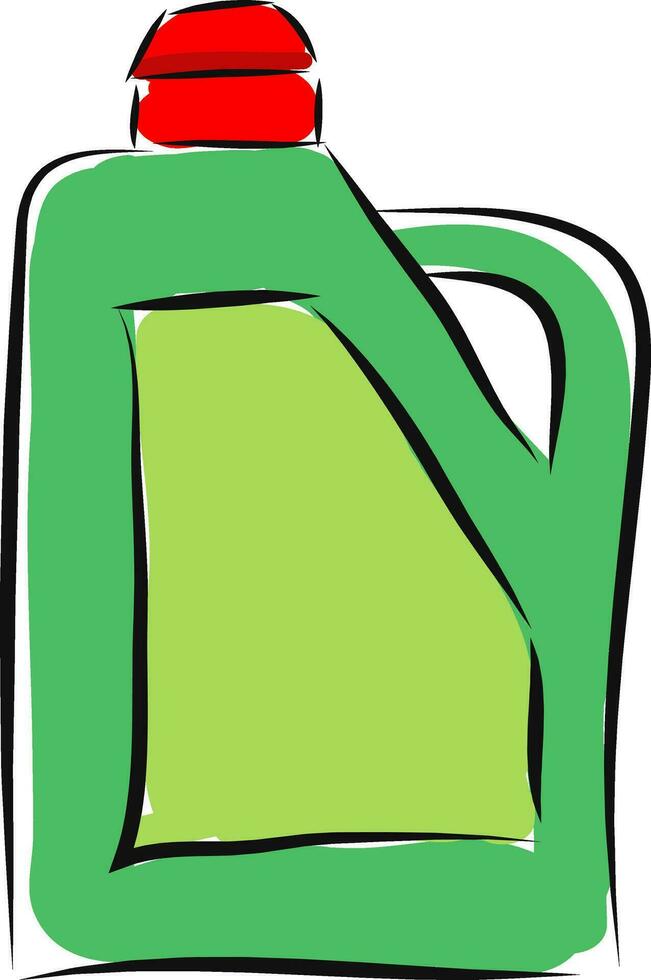 tecknad serie grön burk av syra vektor illustration på vit bakgrund