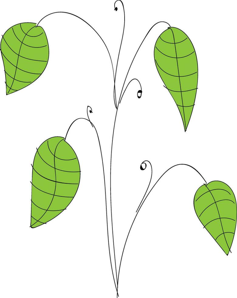 Karikatur groß Leafe Pflanze Vektor Illustration auf Weiß Hintergrund